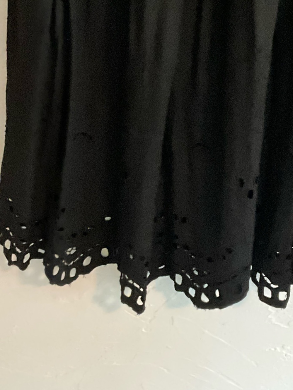 Jane Ashley Black Eyelet Lace Hem Midi Skirt Small - Picture 4 of 6